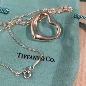Tiffany & Co Elsa Peretti open heart 18” necklace